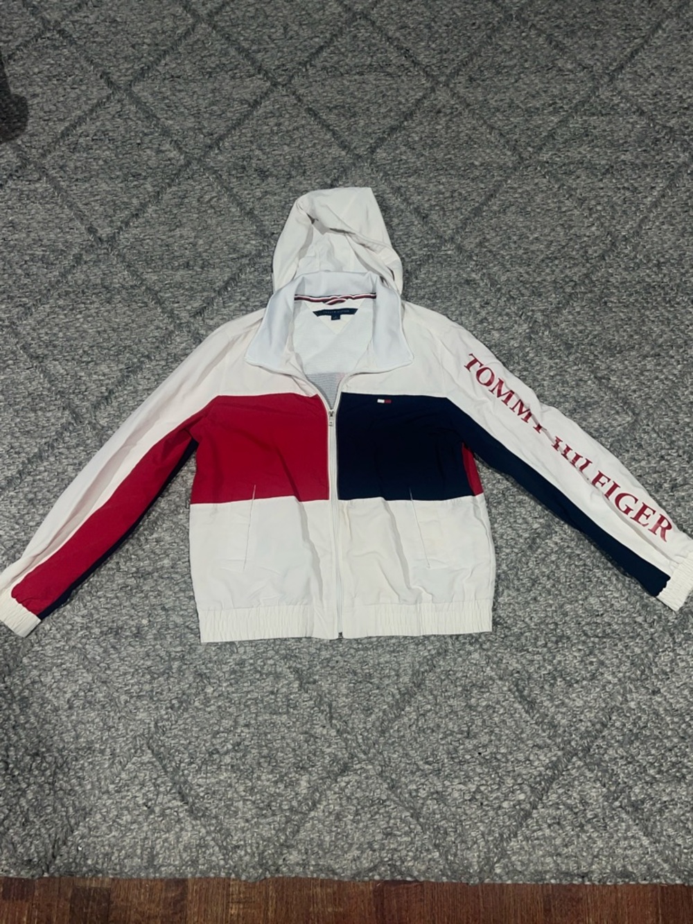 Tommy Hilfiger Hooded Jacket - White Red Navy